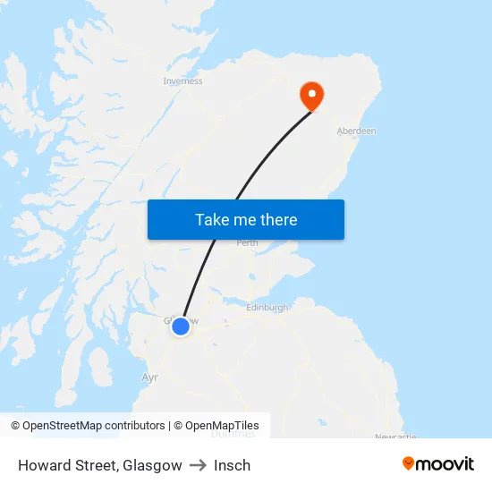 Howard Street, Glasgow to Insch map