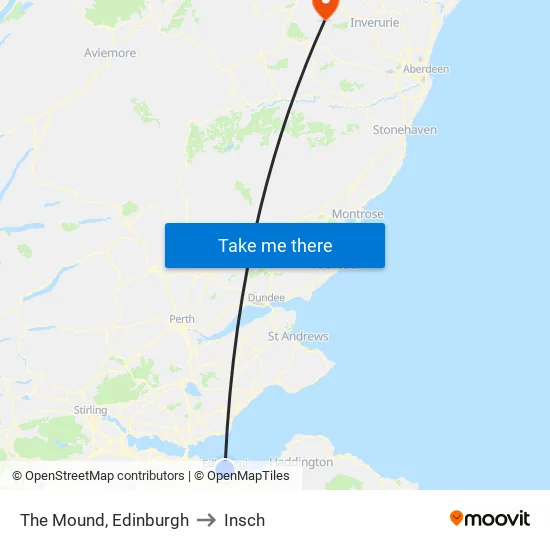 The Mound, Edinburgh to Insch map