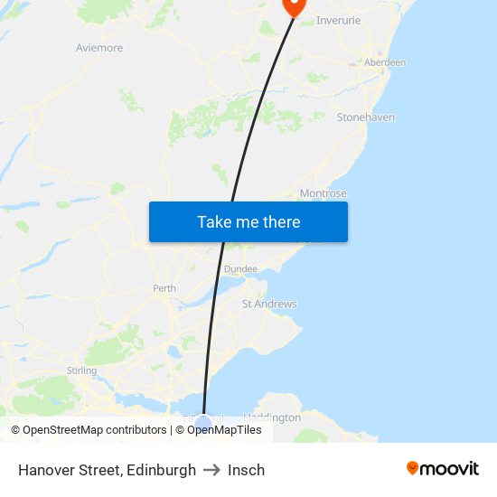Hanover Street, Edinburgh to Insch map