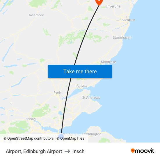 Airport, Edinburgh Airport to Insch map