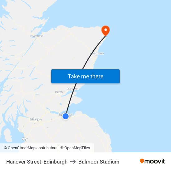 Hanover Street, Edinburgh to Balmoor Stadium map