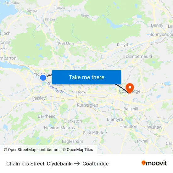 Chalmers Street, Clydebank to Coatbridge map