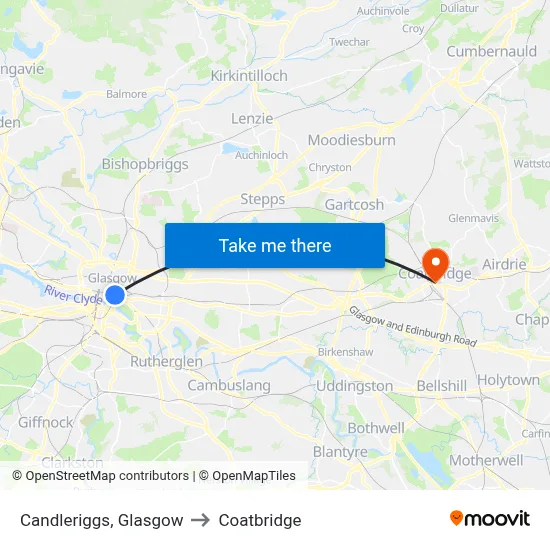 Candleriggs, Glasgow to Coatbridge map