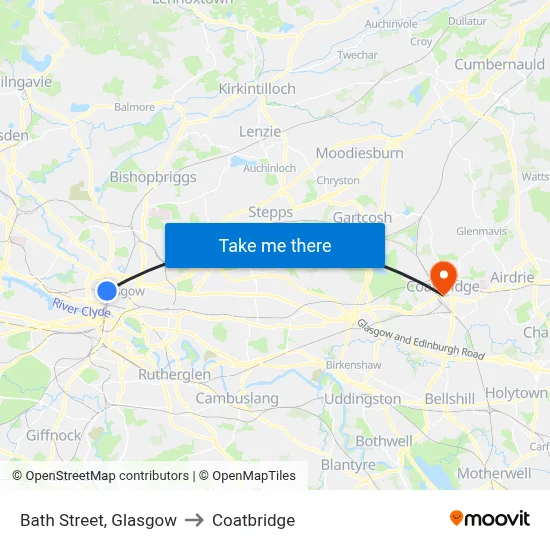 Bath Street, Glasgow to Coatbridge map