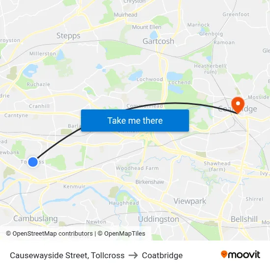 Causewayside Street, Tollcross to Coatbridge map