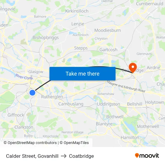 Calder Street, Govanhill to Coatbridge map