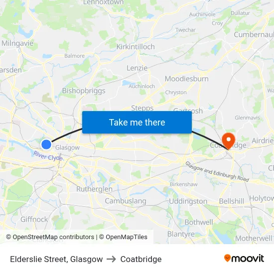 Elderslie Street, Glasgow to Coatbridge map