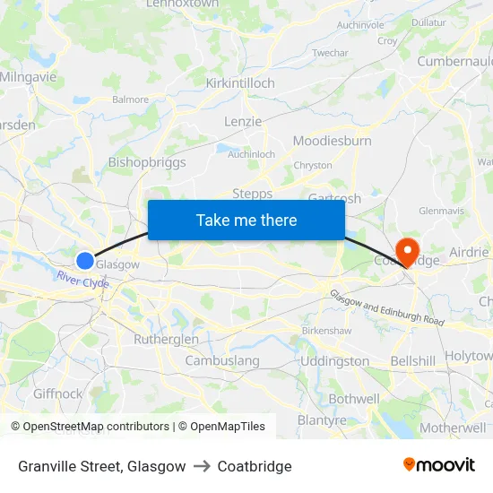 Granville Street, Glasgow to Coatbridge map