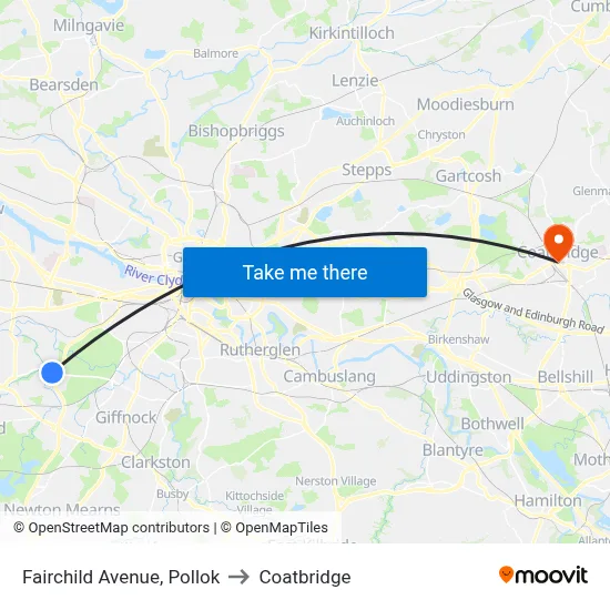 Fairchild Avenue, Pollok to Coatbridge map