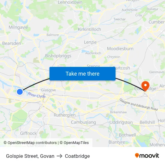 Golspie Street, Govan to Coatbridge map