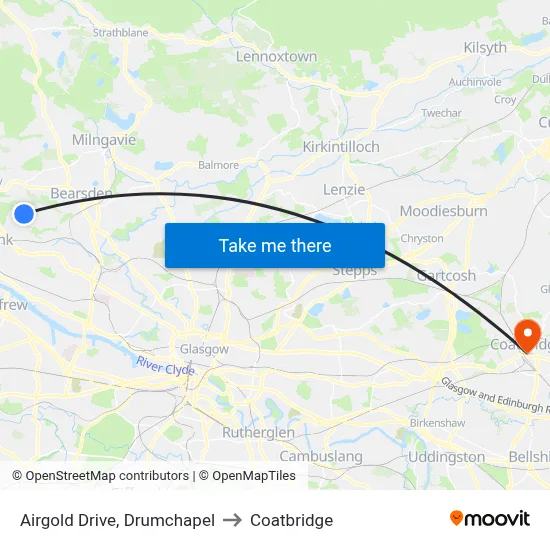 Airgold Drive, Drumchapel to Coatbridge map