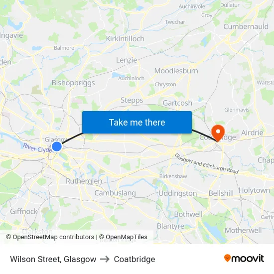 Wilson Street, Glasgow to Coatbridge map