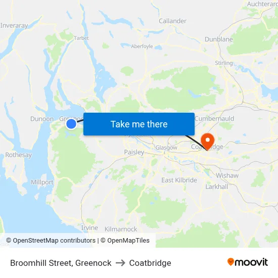 Broomhill Street, Greenock to Coatbridge map