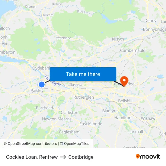 Cockles Loan, Renfrew to Coatbridge map