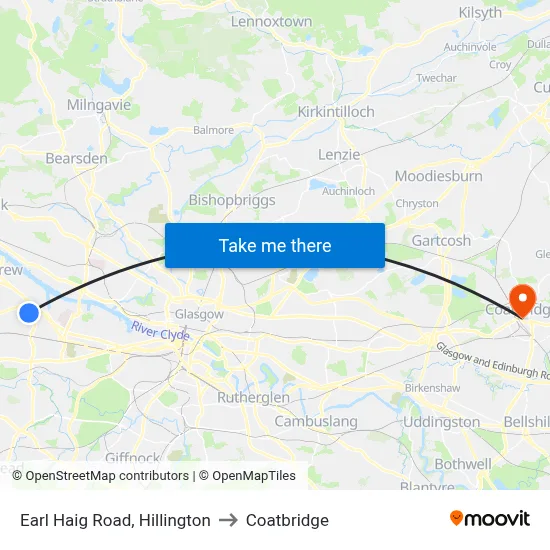 Earl Haig Road, Hillington to Coatbridge map