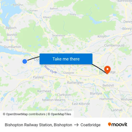Bishopton Railway Station, Bishopton to Coatbridge map