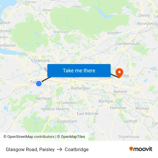 Glasgow Road, Paisley to Coatbridge map