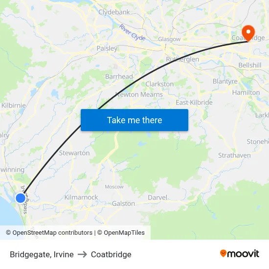 Bridgegate, Irvine to Coatbridge map