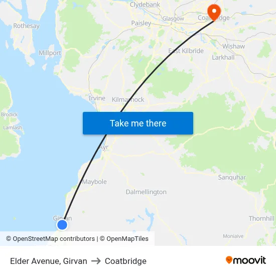 Elder Avenue, Girvan to Coatbridge map