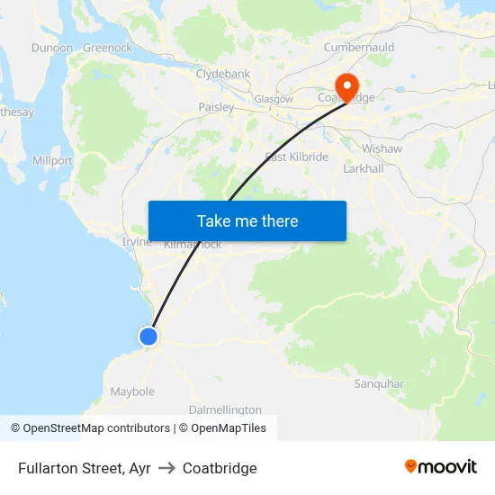 Fullarton Street, Ayr to Coatbridge map
