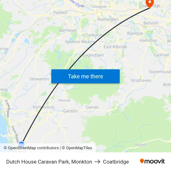 Dutch House Caravan Park, Monkton to Coatbridge map