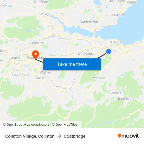 Colinton Village, Colinton to Coatbridge map