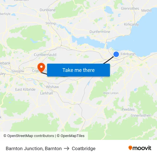 Barnton Junction, Barnton to Coatbridge map