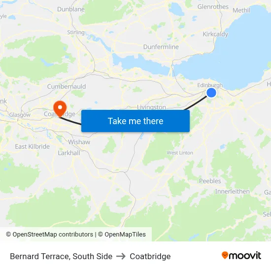 Bernard Terrace, South Side to Coatbridge map