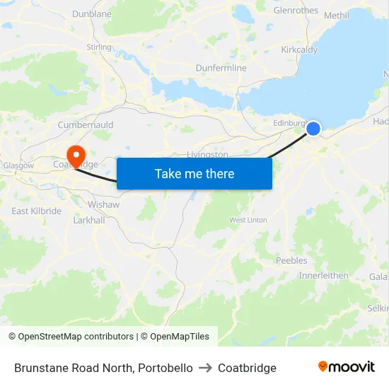 Brunstane Road North, Portobello to Coatbridge map