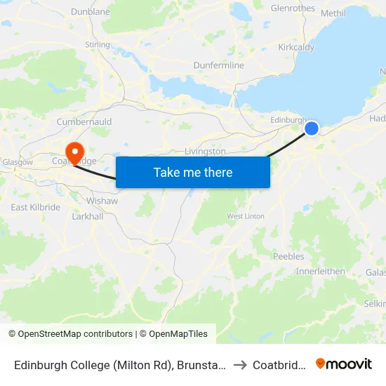 Edinburgh College (Milton Rd), Brunstane to Coatbridge map
