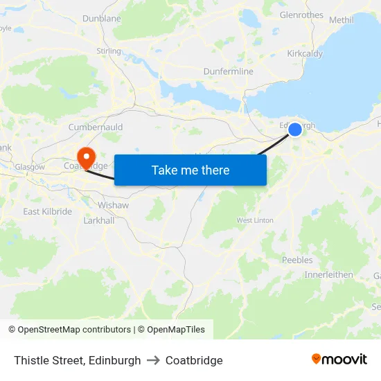 Thistle Street, Edinburgh to Coatbridge map