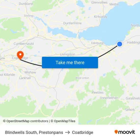 Blindwells South, Prestonpans to Coatbridge map