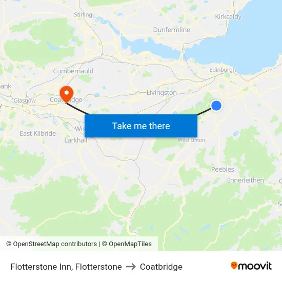 Flotterstone Inn, Flotterstone to Coatbridge map
