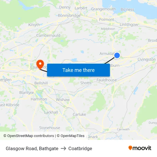 Glasgow Road, Bathgate to Coatbridge map