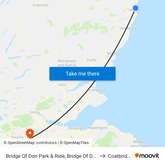 Bridge Of Don Park & Ride, Bridge Of Don to Coatbridge map