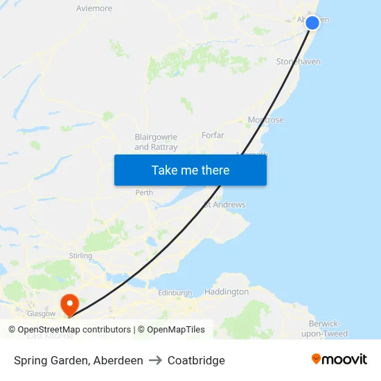 Spring Garden, Aberdeen to Coatbridge map
