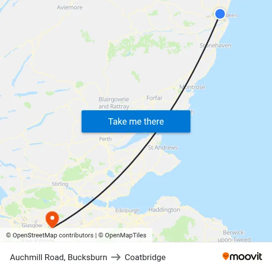 Auchmill Road, Bucksburn to Coatbridge map