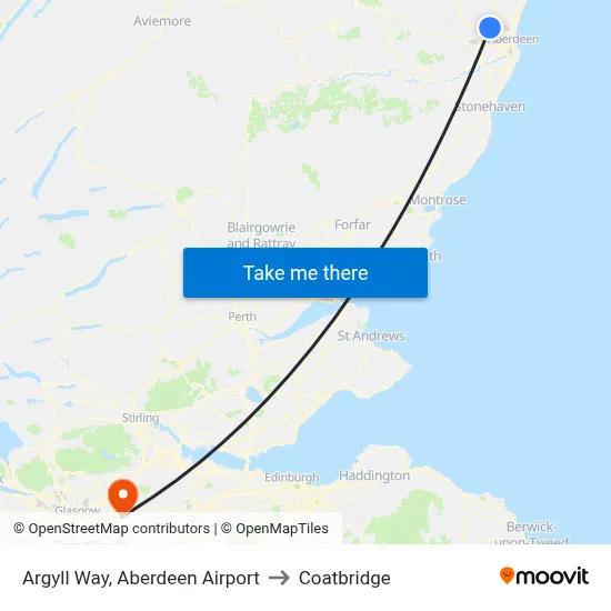 Argyll Way, Aberdeen Airport to Coatbridge map