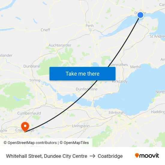 Whitehall Street, Dundee City Centre to Coatbridge map