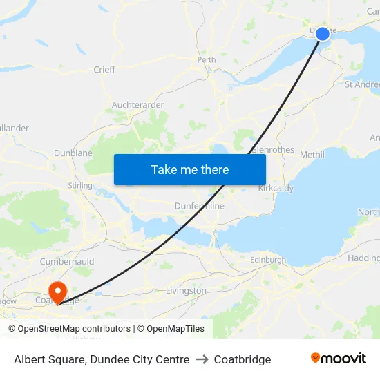Albert Square, Dundee City Centre to Coatbridge map