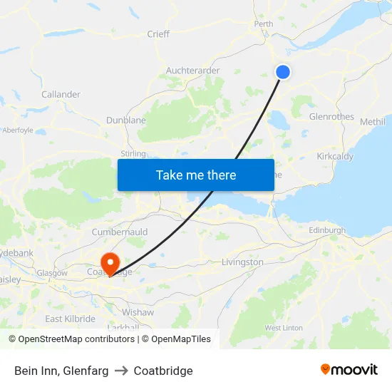 Bein Inn, Glenfarg to Coatbridge map