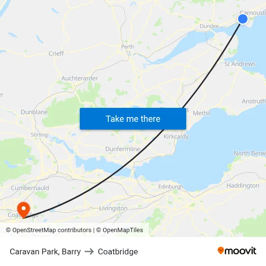 Caravan Park, Barry to Coatbridge map