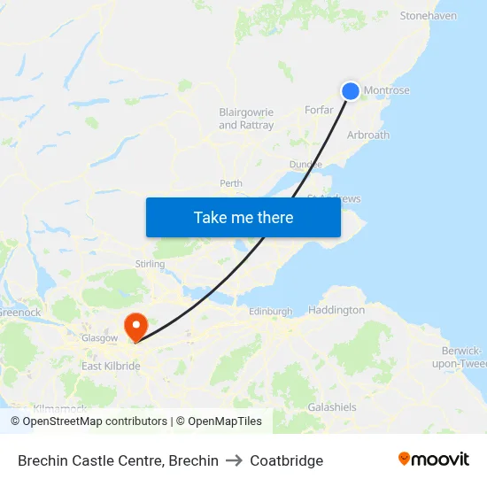 Brechin Castle Centre, Brechin to Coatbridge map