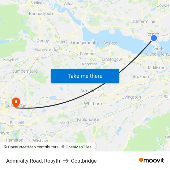 Admiralty Road, Rosyth to Coatbridge map