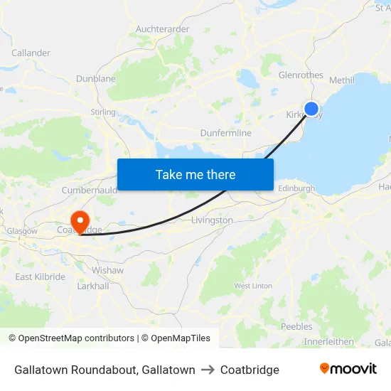 Gallatown Roundabout, Gallatown to Coatbridge map