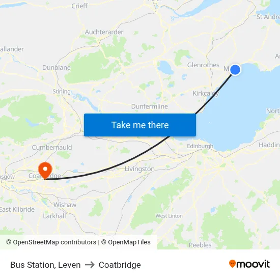 Bus Station, Leven to Coatbridge map