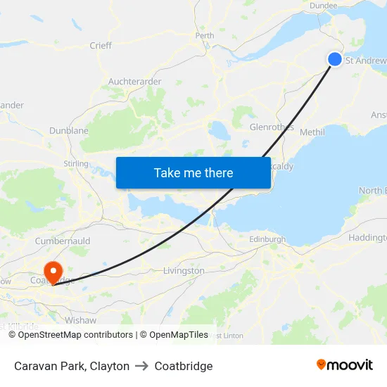 Caravan Park, Clayton to Coatbridge map