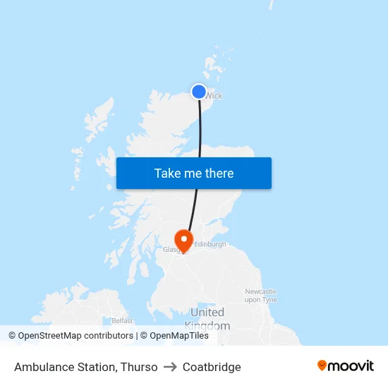 Ambulance Station, Thurso to Coatbridge map