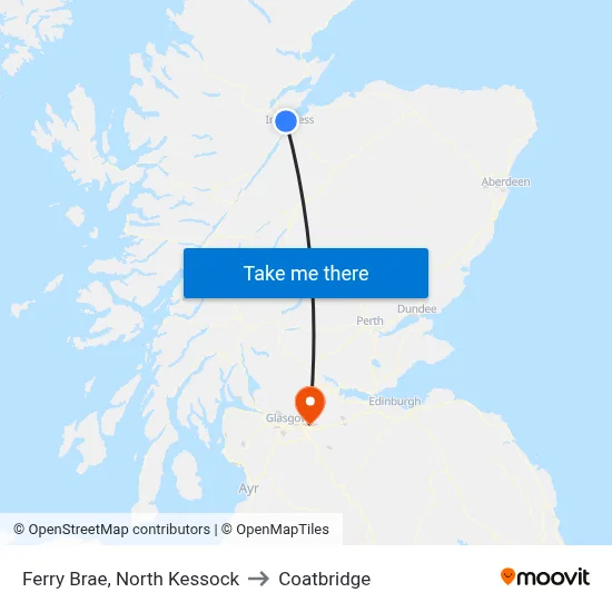Ferry Brae, North Kessock to Coatbridge map