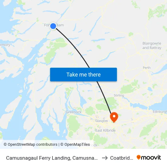 Camusnagaul Ferry Landing, Camusnagaul to Coatbridge map